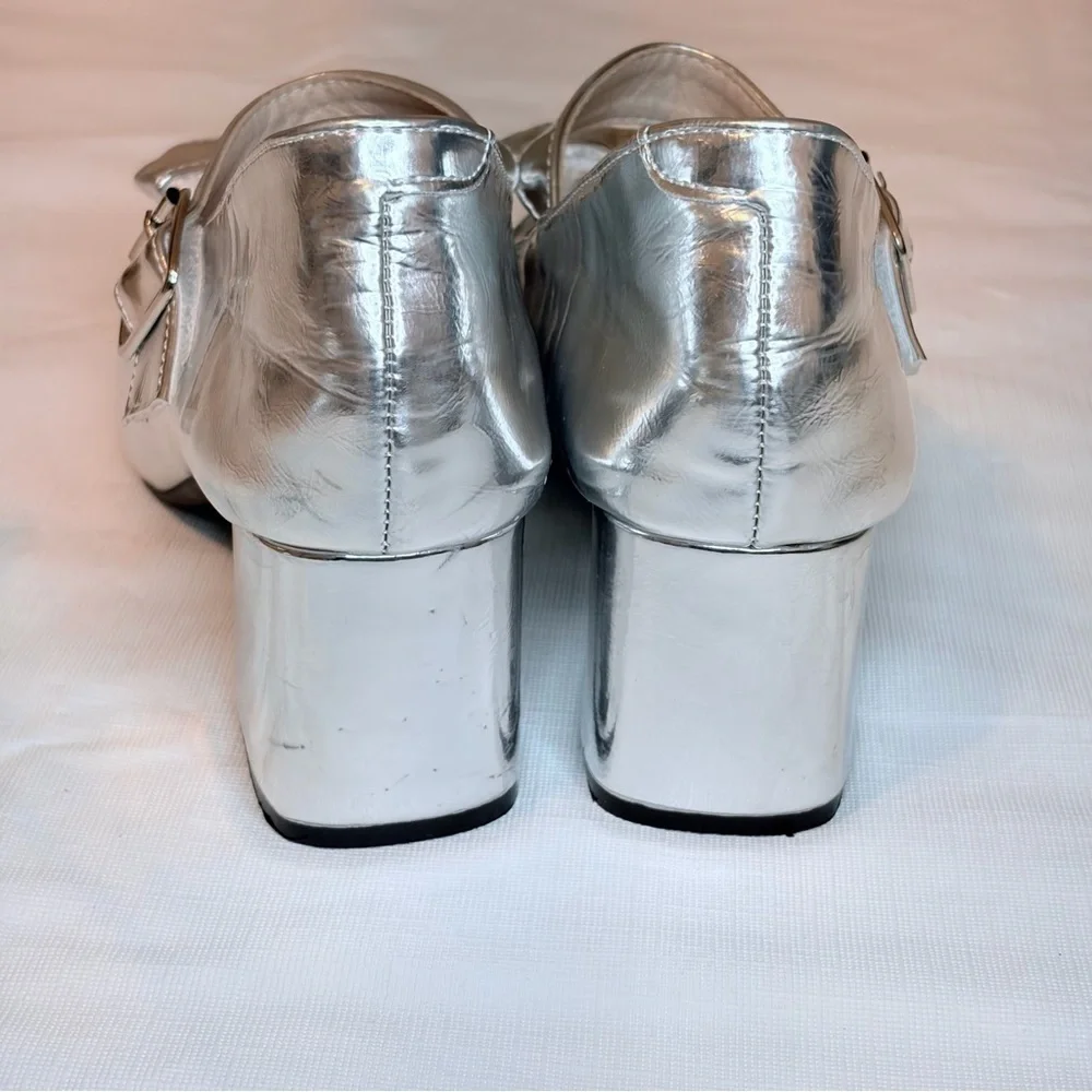 Elegant Silver Bow Heels